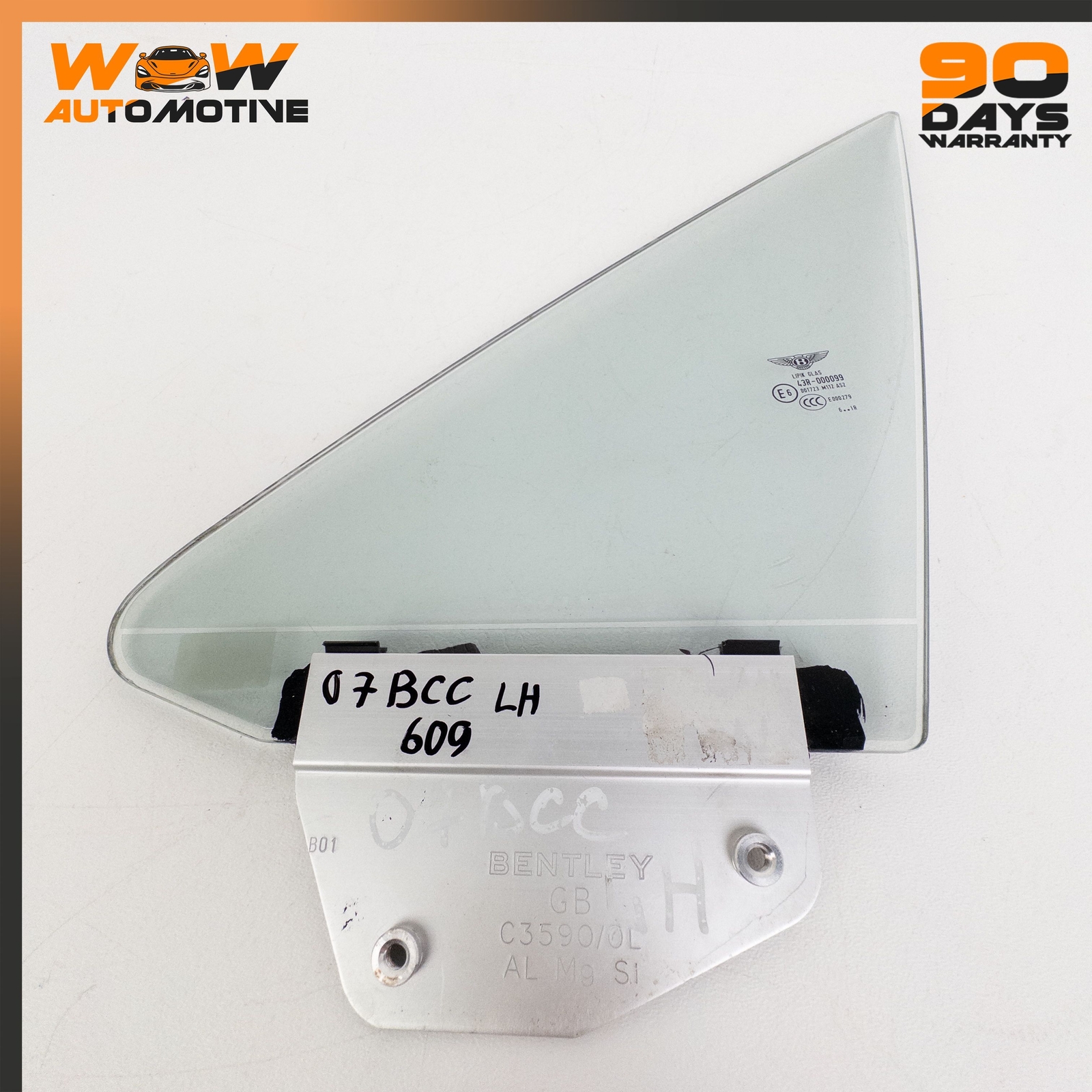 07-11 BENTLEY CONTINENTAL GTC FRONT LEFT DRIVER SIDE DOOR VENT WINDOW GLASS OEM