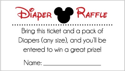 Mickey Mouse Baby Shower 20 Diaper Raffle Tickets Greeting Cards Invitations Greeting Cards Party Supply