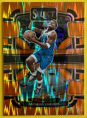 2023/24 Panini Select Basketball Anthony Edwards Orange Flash Prizm #37