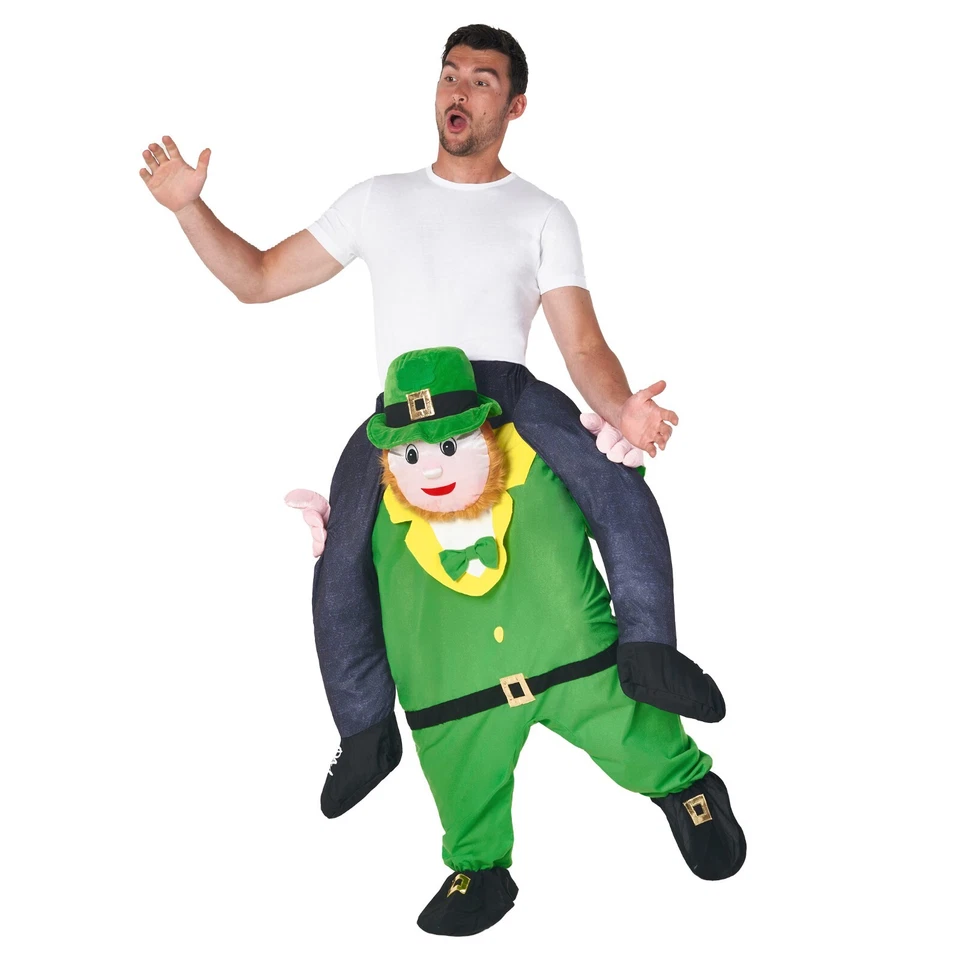 Disfraz de duende adulto a cuestas para hombre irlandés día de San Patricio paseo en Halloween Foto 2 de 4