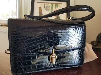 Antique vintage rare GUCCI CROCODILE handbag - Main Image