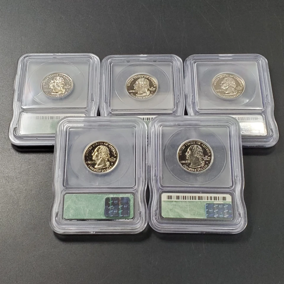 2000 S Complete 5 Coin CLAD Proof Quarter Set ICG Graded PR70 DCAM - Image 2 of 2