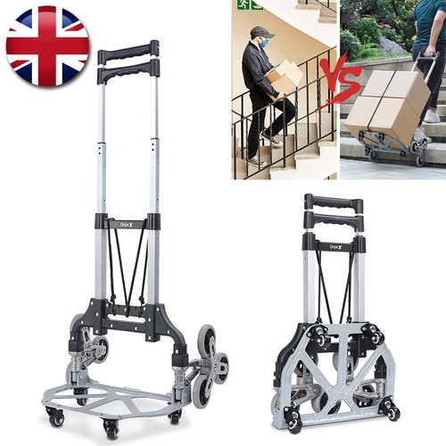 Heavy Duty Folding Hand Truck Stair Climber Cart Tool Foldable w/ 10