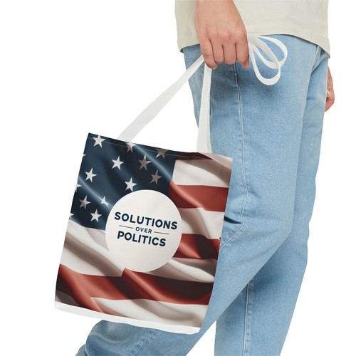 Tote Bag (AOP) - Solutions Over Politics - Picture 8 of 21