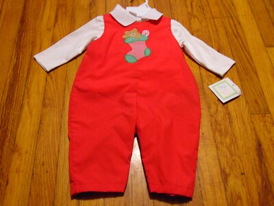 ZU BOYS 9 MONTH Christmas stocking long-all NWT