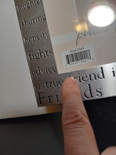 FRIENDS FOREVER Metal Pewter Silver Photo Picture Frame Embossed New Has Scratch - Picture 16 of 23