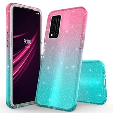 For T-Mobile REVVL V+ 5G Gradient Hybrid Glitter Case