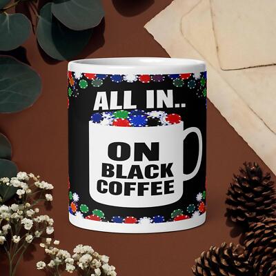 Funny Gambling Coffee Mug   Fun Casino Mug Gift for Caffeine Addicts, Dad & Mom