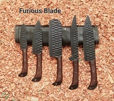 5pcs Hand Forged Steel Chef Knife set, Kitchen Knife Set With Leather Bag