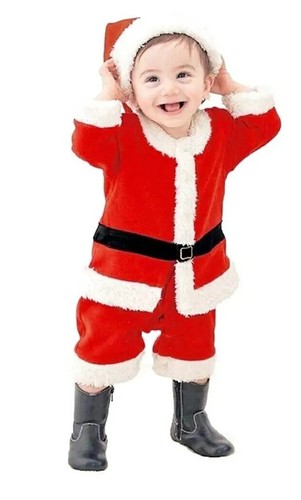 Costume Babbo Natale bambino bambino abito natalizio & cappello bambino costume babbo Natale - Foto 2 di 9