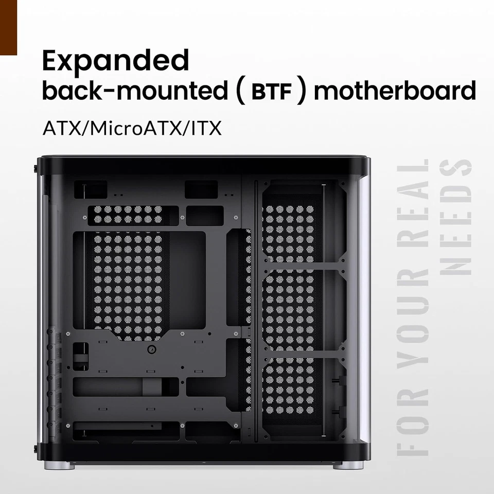TK-2 Black ATX Mid-Tower Pc Case,Hyperboloid Glass Design, Separated Cabinet Str - Image 4 of 4