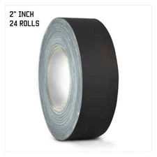 24 ROLLS OF GAFFERS STAGE TAPE - BLACK - 2 INCH X 60 YARD (FULL CASE)