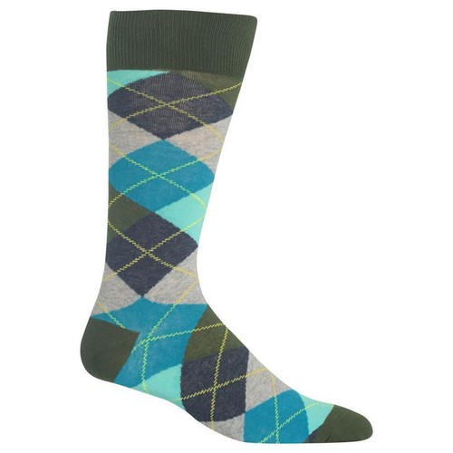 Calcetines Argyle para hombre talla 10-13 Hot Sox coloridos diamantes de estilo moda - Imagen 2 de 4
