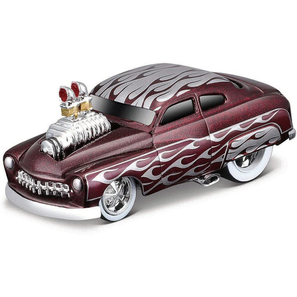 Muscle Machines 1949 Mercury Custom with Silver Flames 1:64 Diecast Red - Image 2 of 4
