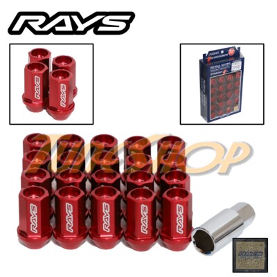 VOLK RACING RAYS STRAIGHT L42 DURA WHEELS LOCK LUG NUTS 12X1.5 1.5 RIM RED L