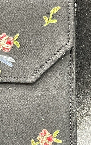 Embroided Wallet Black Gants Saint-Roch Handmade In France Vintage 1940's - Picture 4 of 12