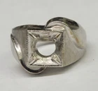 FOR RESTORE Vintage Clark & Coombs Sterling Silver Ring  NO STONE  Size 7.5