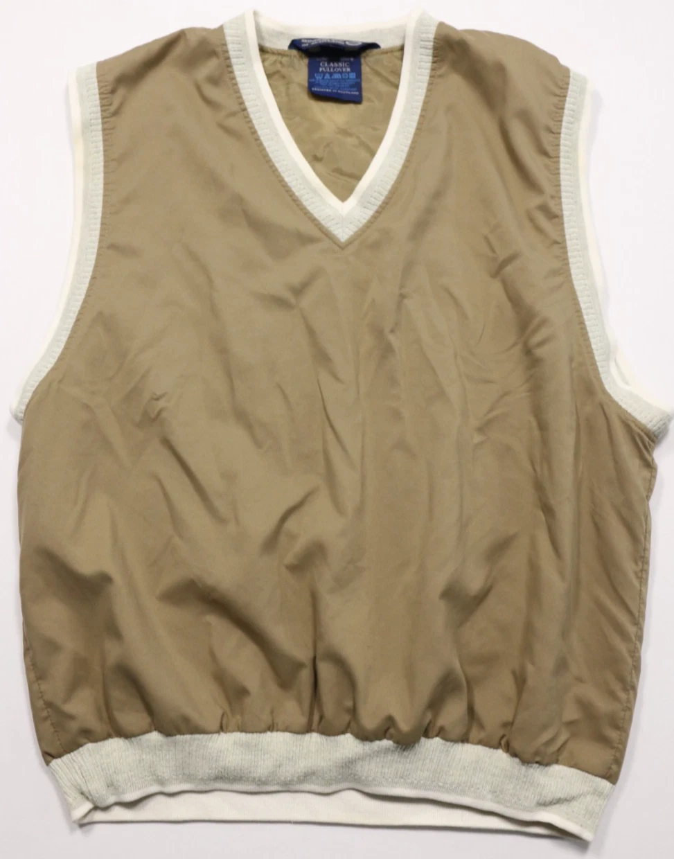 VTG Sunderland of Scotland L Golf Classic Pullover Vest Beige Wind Resistant