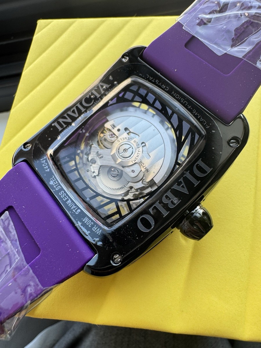 Invicta S1 Rally Diablo Mens Automatic Watch Skeleton Purple