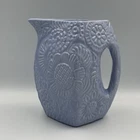 Niloak Pottery Pitcher Deco Ceramic Glazed Water Jug Periwinkle Blue VTG Spring