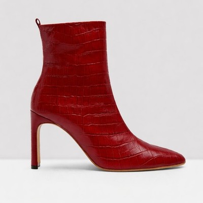 Miista Marcelle Crocodile-Effect Square-Toe Boots 39
