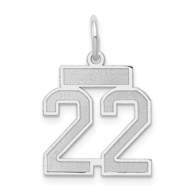 14kw Small Satin Number 22 Charm Necklace Womens