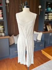 Antique c. 1905 Edwardian Cotton Combination Suit Bridal Lingerie Split READ