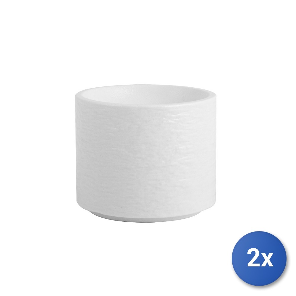 2x H&H Skin Riser in white porcelain 10x9h