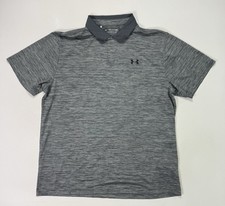 Under Armour Men 2XL Loose Performance Polo Shirt Grey Golf Active Casual