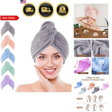 Microfiber Hair Drying Towel Wrap 5 Pack Elastic Turban for Fast Drying Women