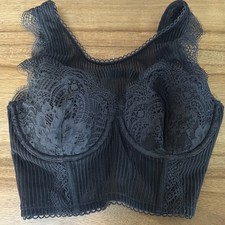 Women's Victoria's Secret Dream Angels Lace Black Corset Bra Size 34D