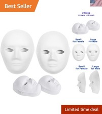 30 Pack Paper Mache Masks - 2 Sizes for Artistic Projects, Theater, Halloween...