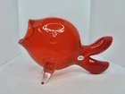 Blenko Glass 5433C Guppy Fish Vase Dreamcicle  Crackle W/label 1st Quality