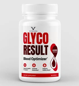 (1 Pack) Glyco Résultat Formule de soutien avancée pour la santé du sang GlycoResult 60 Casquettes