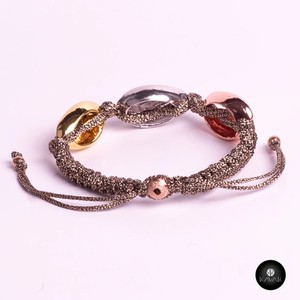 Authentic Kavak - Handmade Gold Plated Shells (Grey Color) Adjustable Women's Bracelet
