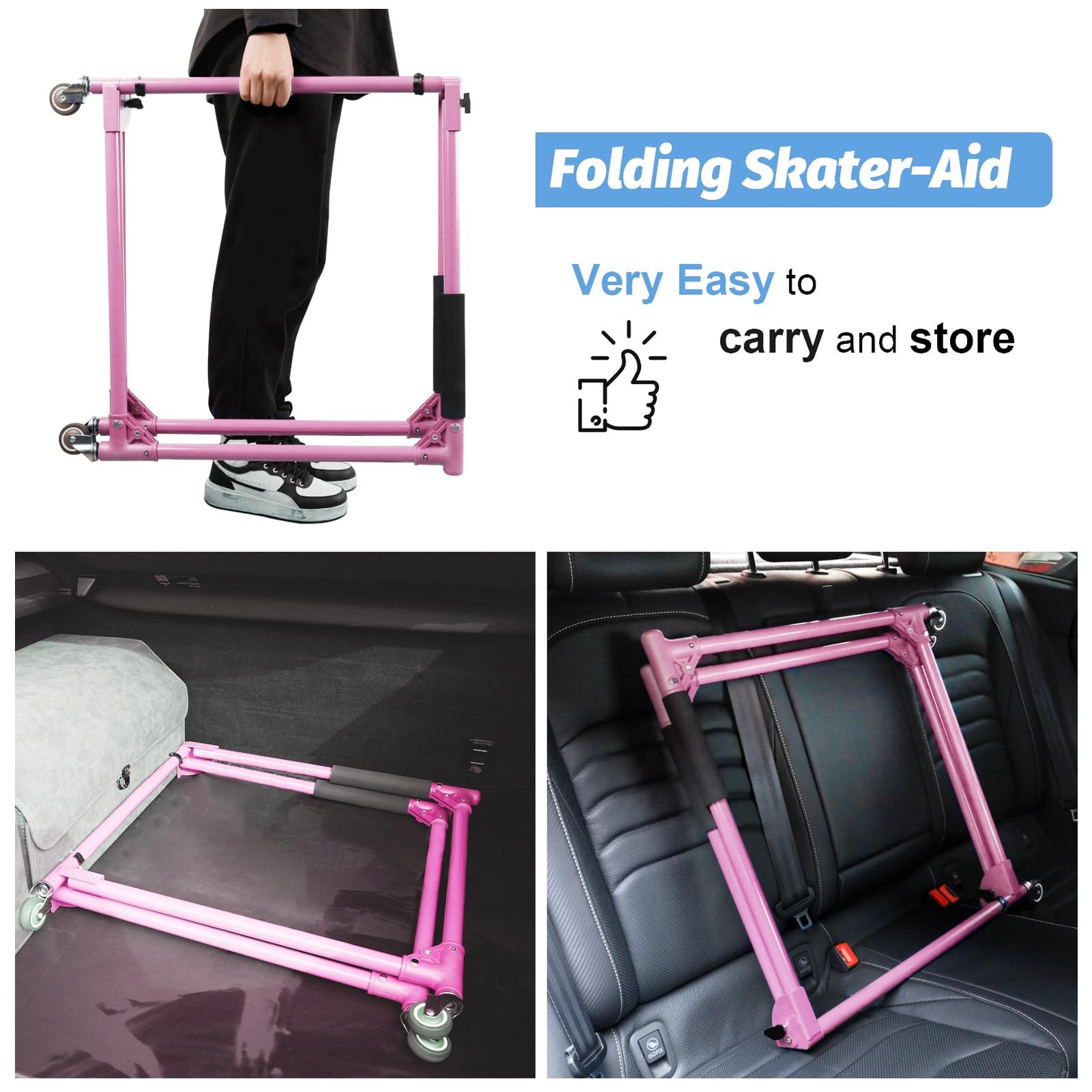 Folding Skater Aid for Kids Roller Skating, 30in Height Roller Skate Trainer ...