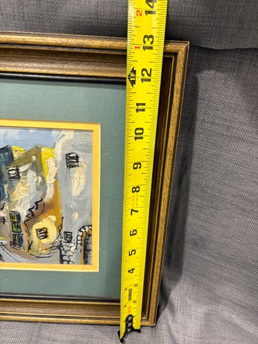 Vintage Framed Old Village Scene Caribbean Island Painting 13"x16" Oil on Canvas - Picture 11 of 14