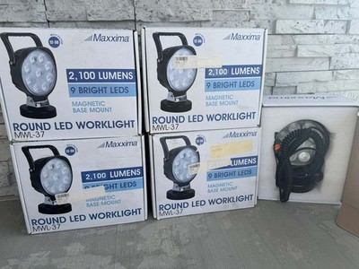Maxxima Round LED Worklight MWL-37 *NOS* Magnetic Base Mount 9 Bright LEDS
