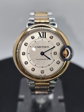 2018 Cartier Ballon Bleu 33 W3bb0006 Silver Diamond Dial on Bracelet Complete
