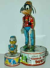 Louis Marx Donald Duet W/ Goofy Litho Tin W/U Toy Working Original Condition1946