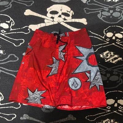 Volcom Bruce Irons Signature Series Board Shorts Y2K Red Graphics Men s Size 34