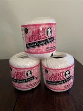 3 Pack Aunt Lydia's Fashion Crochet Thread Size 3 White 0201 NOS