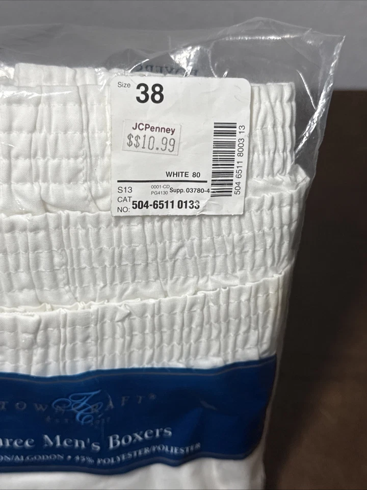 Towncraft мужские боксеры 3-Pack белый хлопок смесь NIP JC пенни размер 38 - Изображение 3 из 4