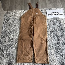 Carhartt 50x32 Men's Bib Overalls 6FBQZ 100 Year Double Knee Work Pants RARE HTF