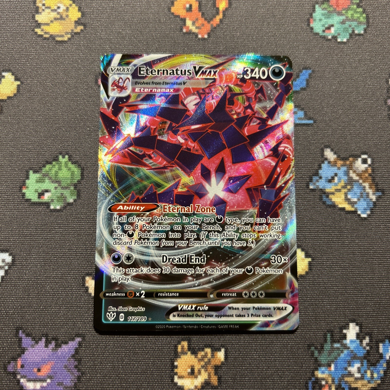 Eternatus Vmax 117/189 NM -Ultra Rare Pokemon Card- Darkness Ablaze (9q)