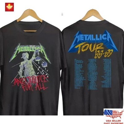 NEW Vintage Graphic Metallica '' And Justice For All '' Tour 1988 T-Shirt