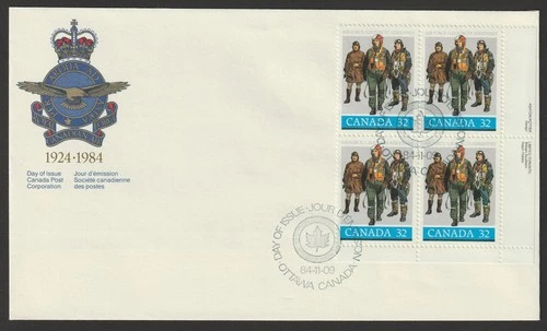 Canada #1043, Royal Canadian Air Force, LR PB Official First Day Cover, FDC 1984