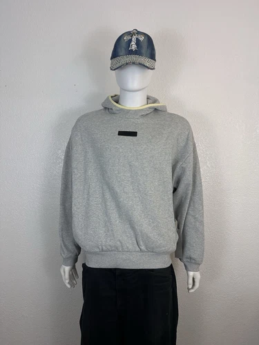 Felpa con cappuccio Fear of God Essentials Grigio chiaro erica Taglia S
