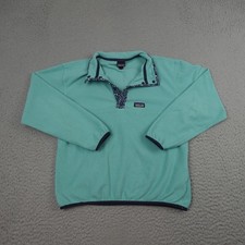 Patagonia Synchilla Fleece Sweater Youth XL Mint Green Snap-T Pullover Girls