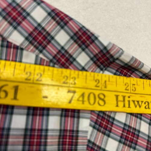 ROUNDTREE & YORKE Camicia Uomo LS TravelSMART Performance Rossa Small Plaid 4XB NUOVA CON ETICHETTE - Foto 6 di 10